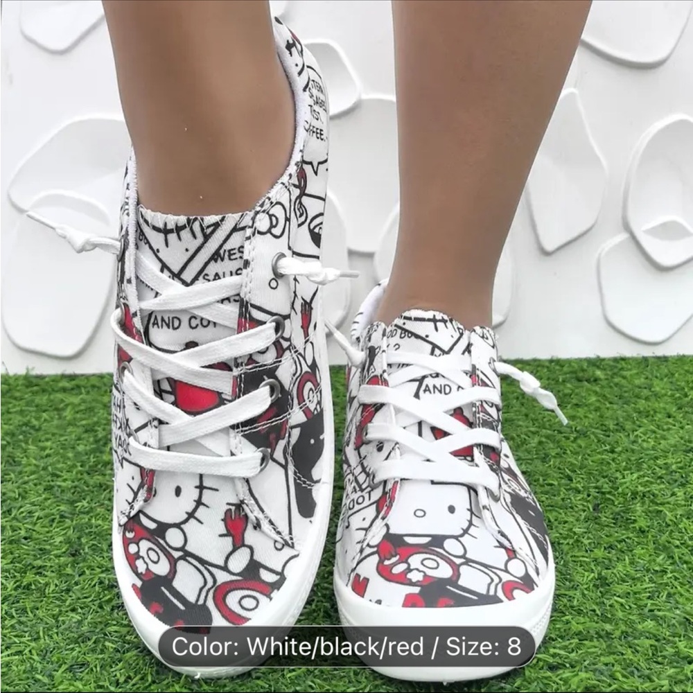 Sanrio White and Black Hello Kitty Sneakers